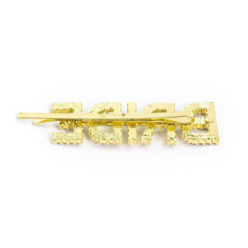Hairpin “BRIDE” with White Pearls in gold tone
