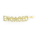 Hairpin "ENGAGED" with Rhinestones in gold tone
