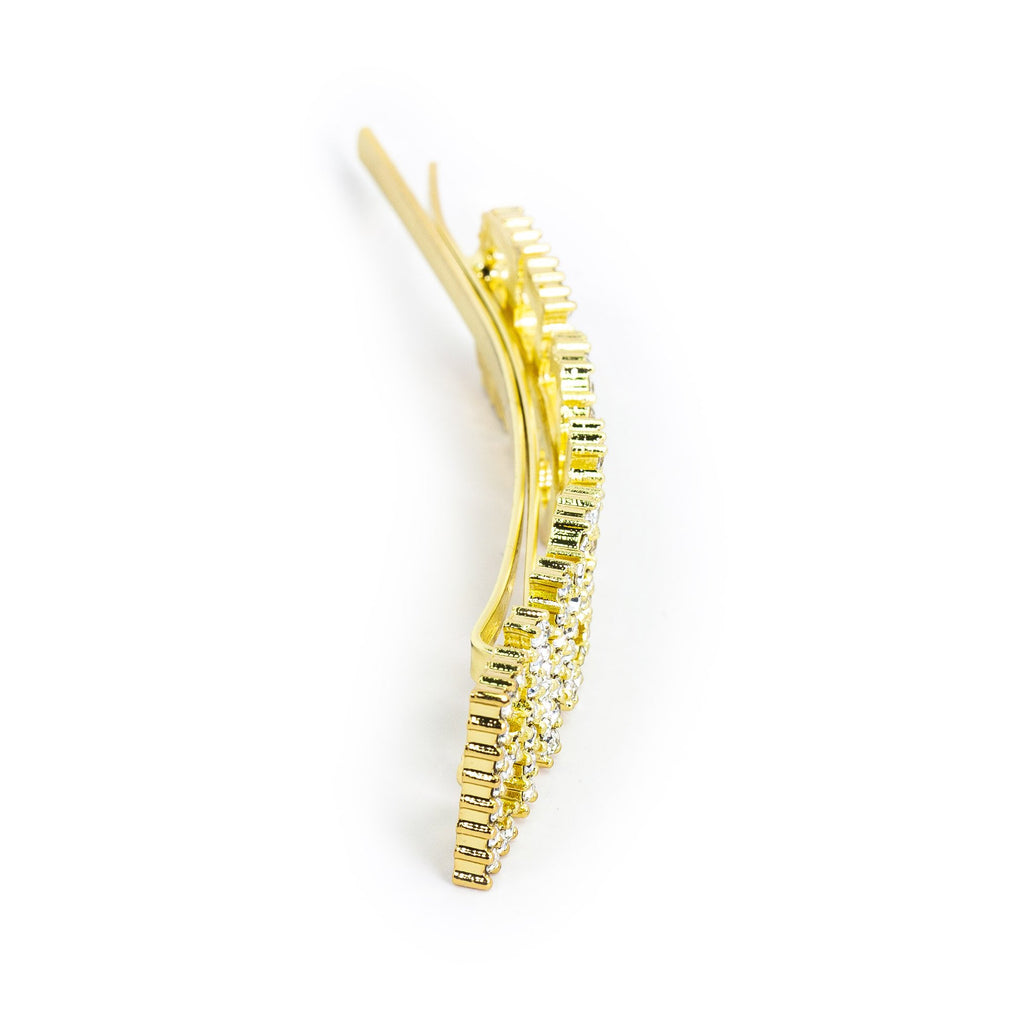 Hairpin "ENGAGED" with Rhinestones in gold tone