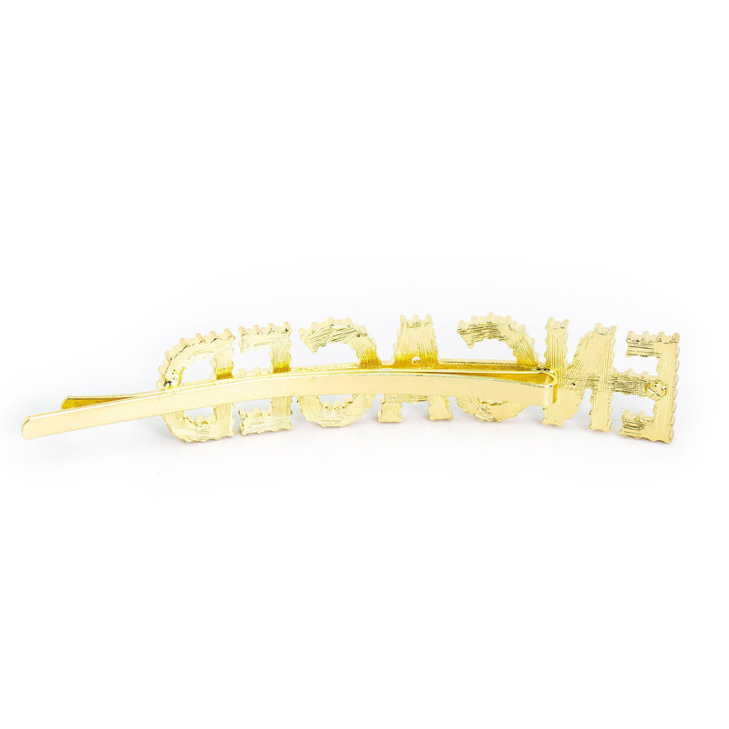 Hairpin "ENGAGED" with Rhinestones in gold tone