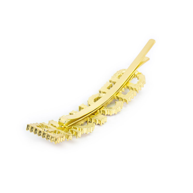 Hairpin "ENGAGED" with White Pearls in gold tone