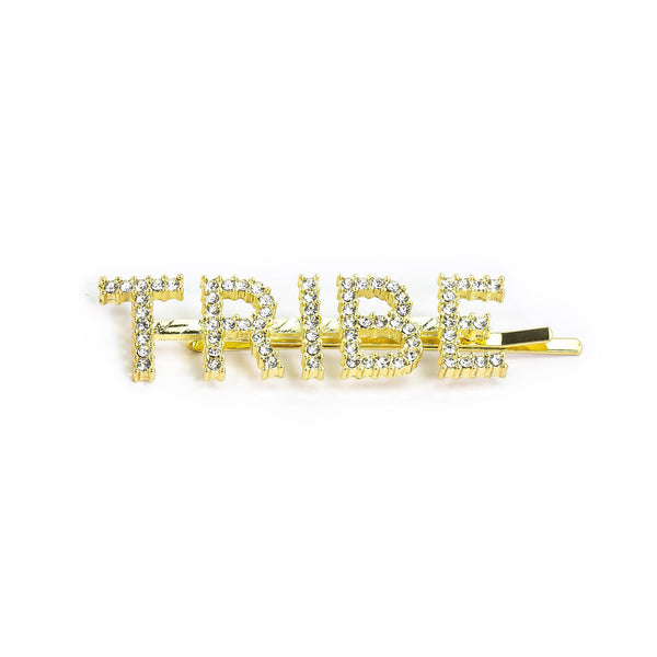 Hairpin "TRIBE" with Rhinestones in gold tone