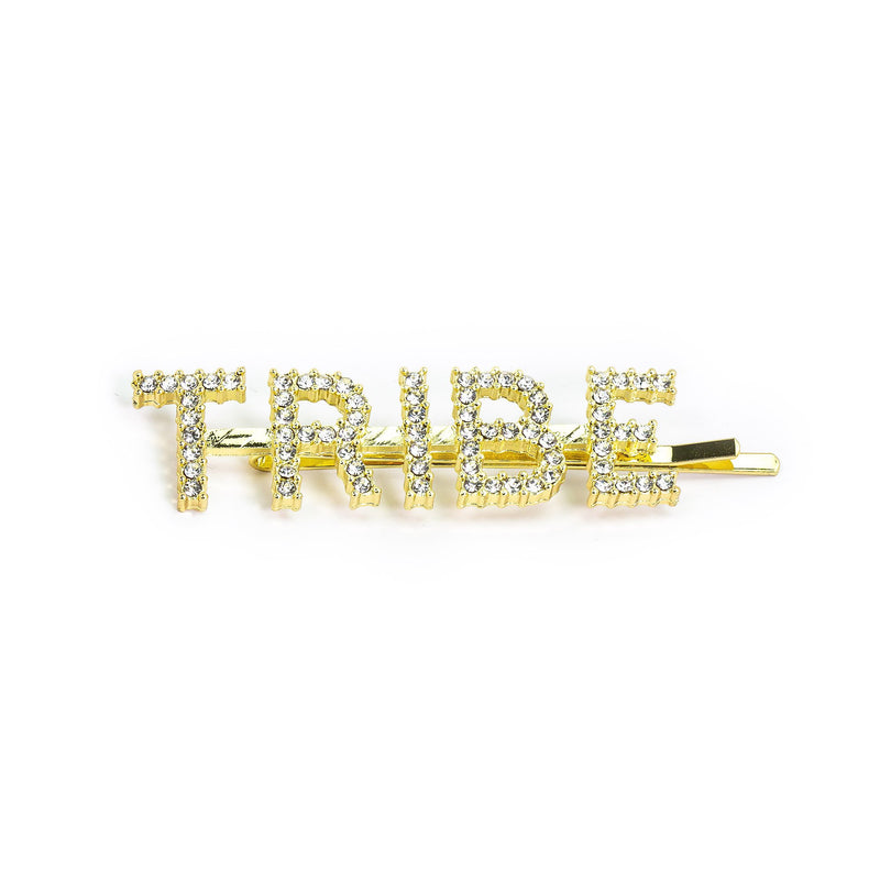 Hairpin "TRIBE" with Rhinestones in gold tone