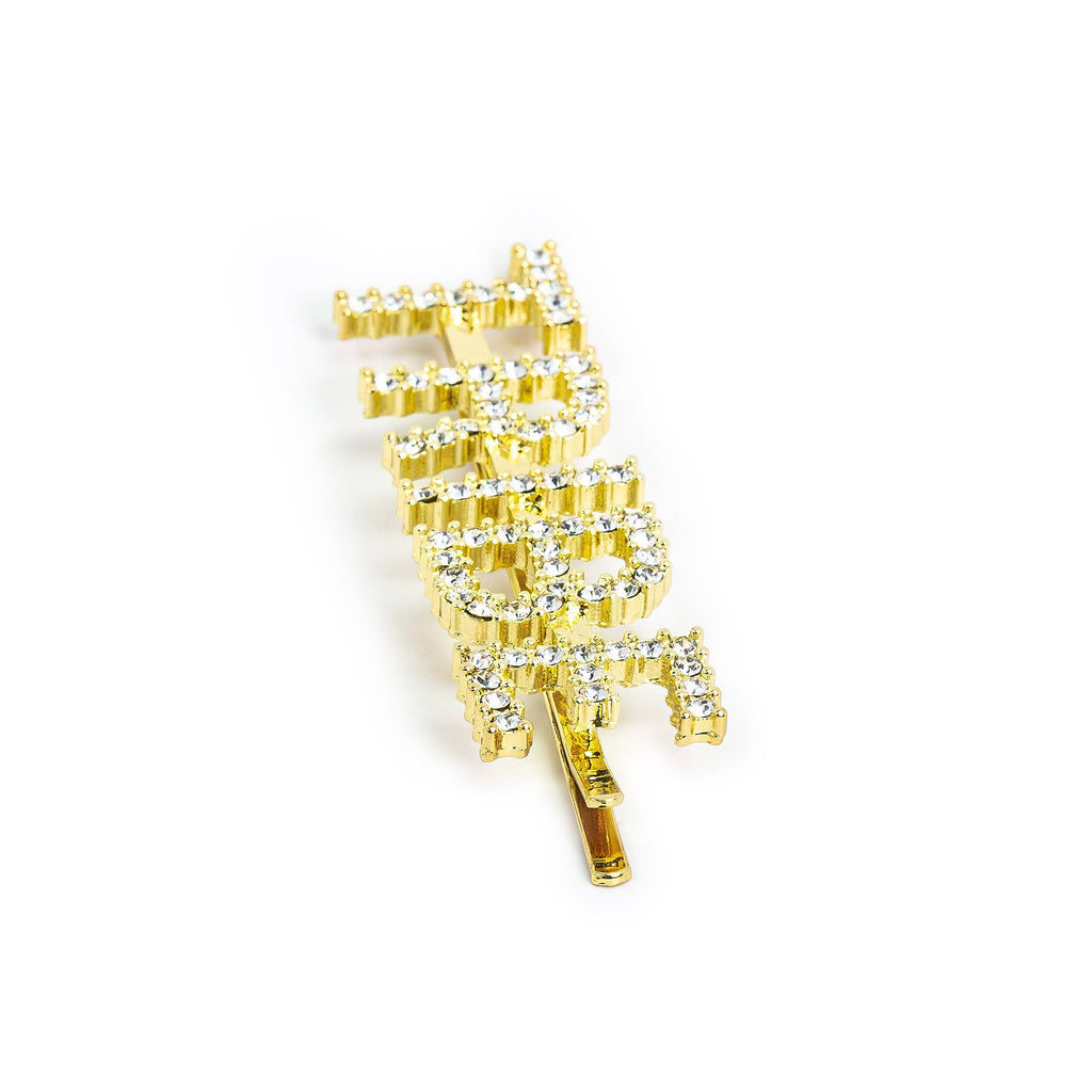 Hairpin "TRIBE" with Rhinestones in gold tone