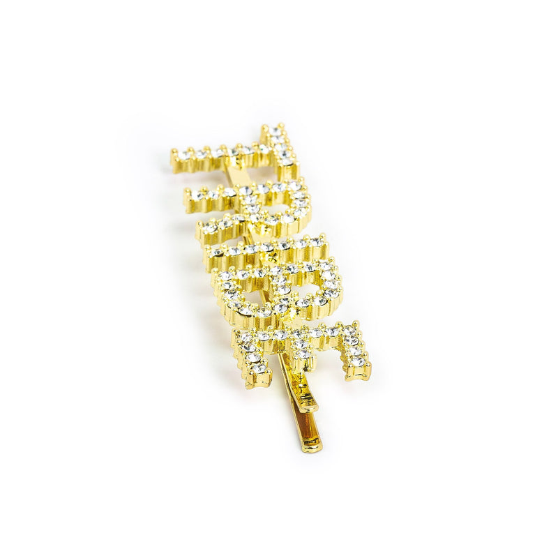 Hairpin "TRIBE" with Rhinestones in gold tone