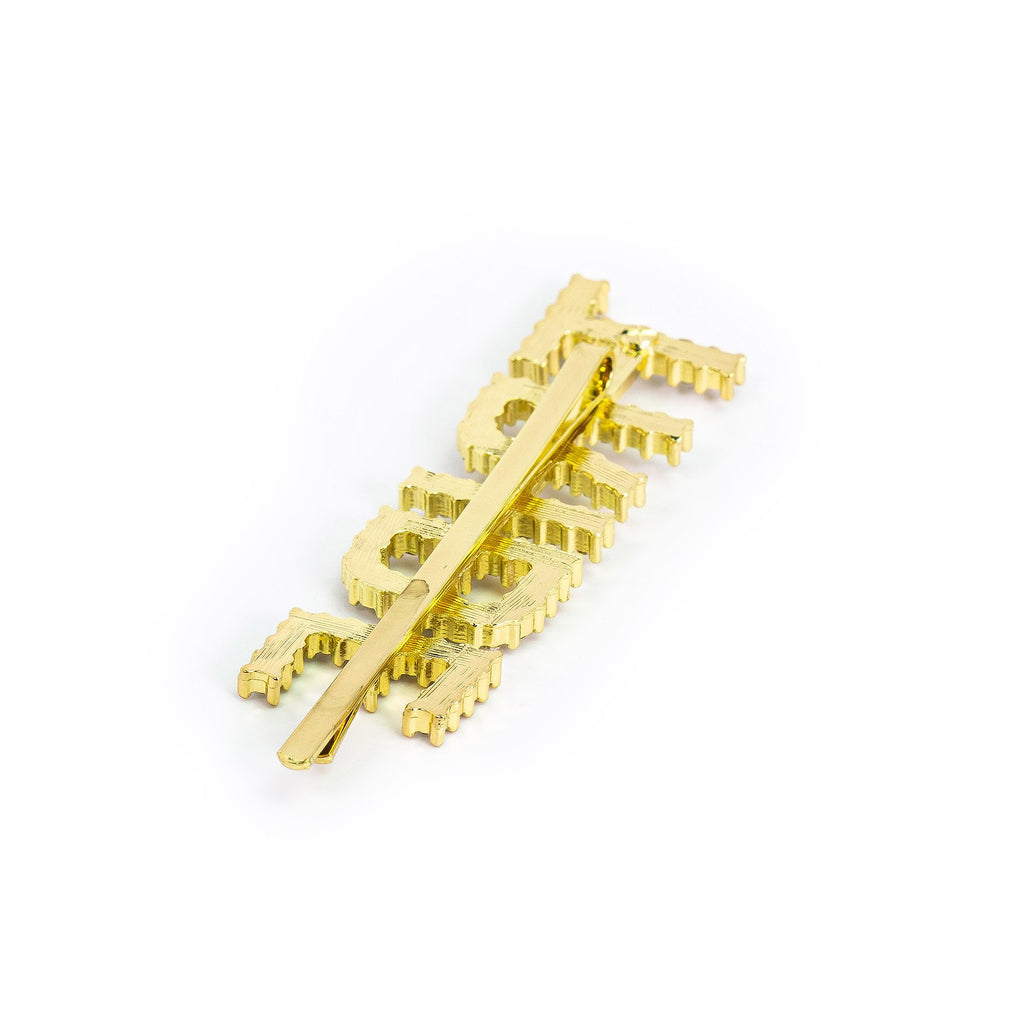 Hairpin "TRIBE" with Rhinestones in gold tone