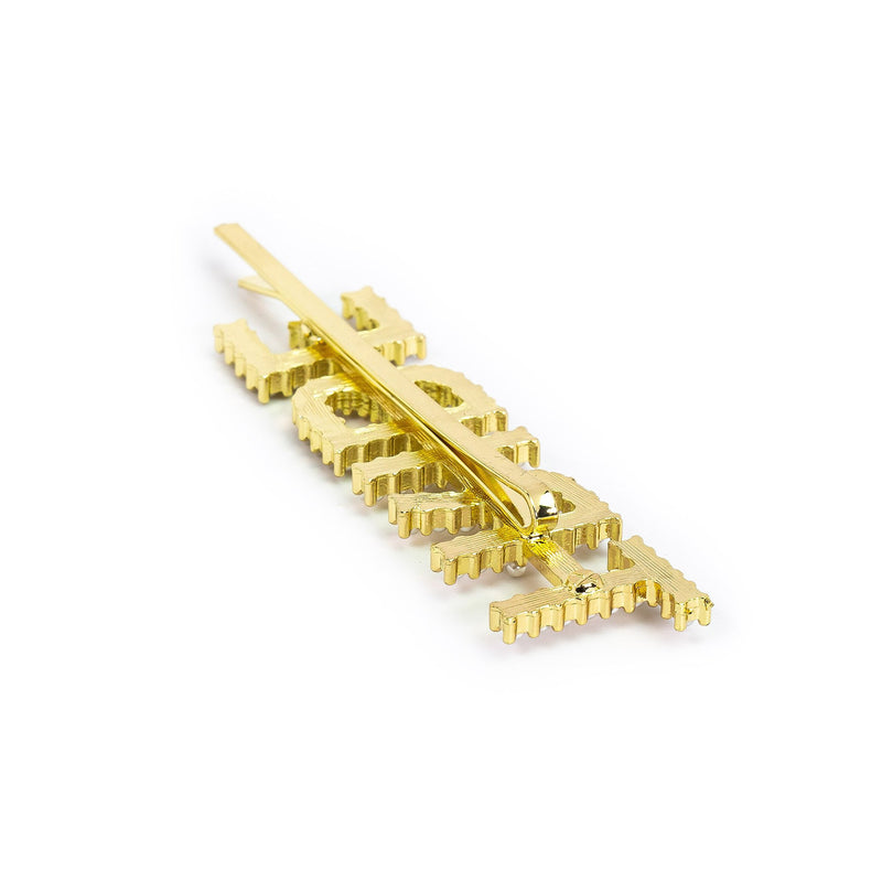 Hairpin "TRIBE" with White Pearls in gold tone