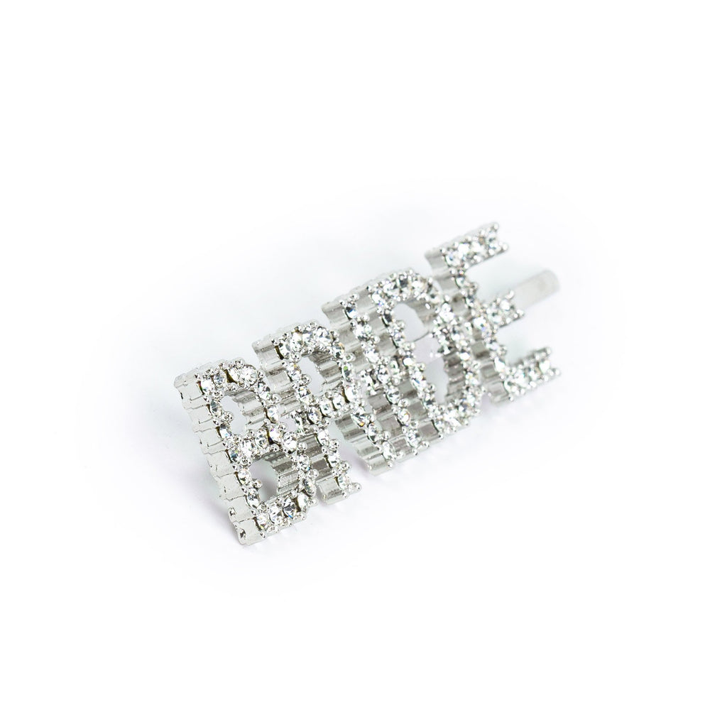 Hairpin “BRIDE” with Rhinestones in silver tone