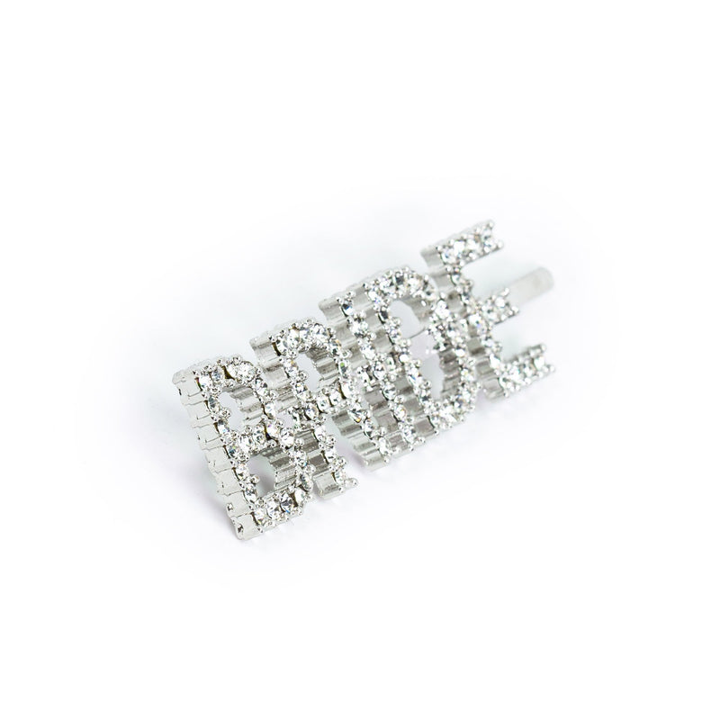 Hairpin “BRIDE” with Rhinestones in silver tone