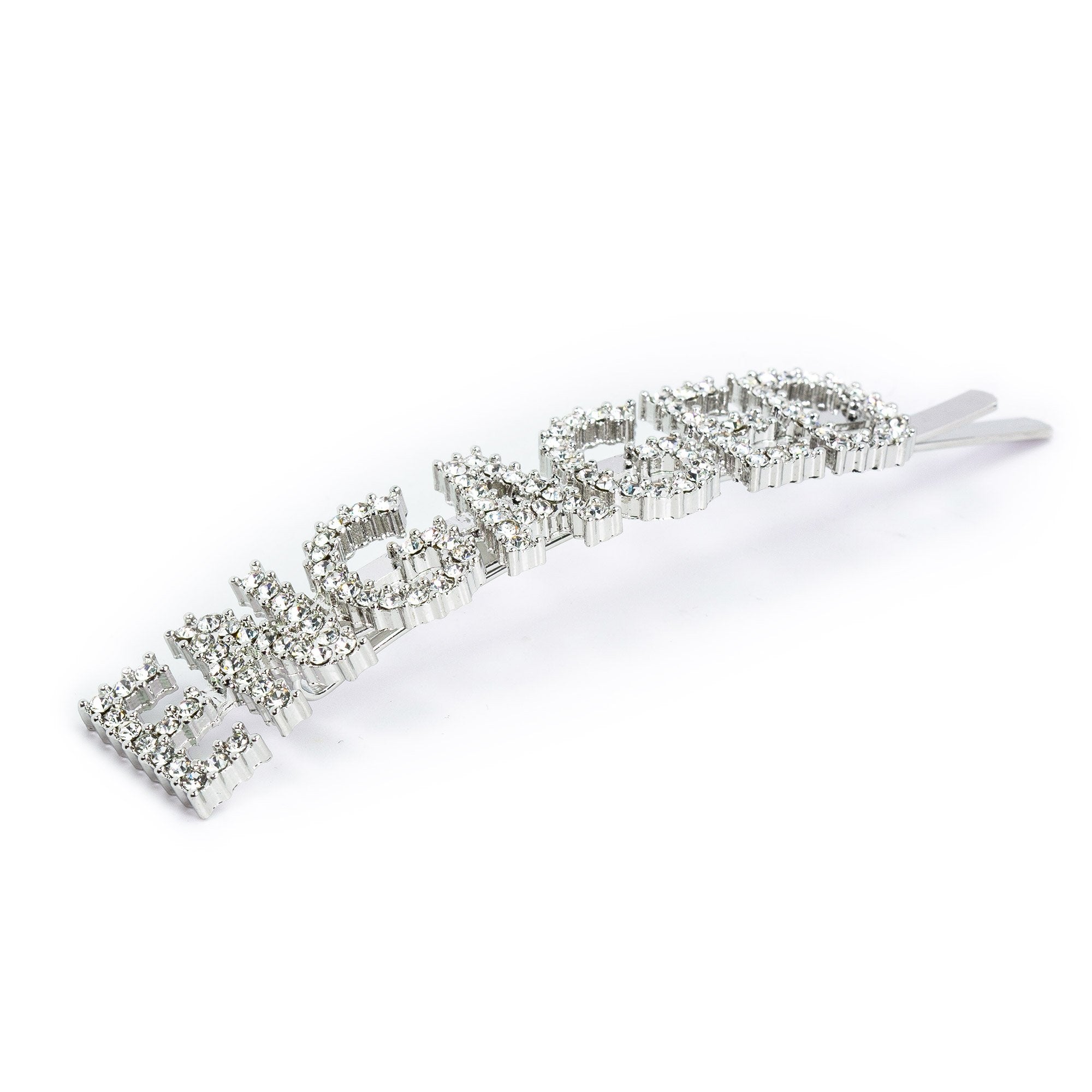 Hairpin “ENGAGED” with Rhinestones in silver tone