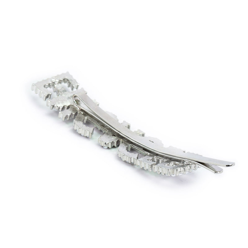 Hairpin “ENGAGED” with White Pearls in silver tone