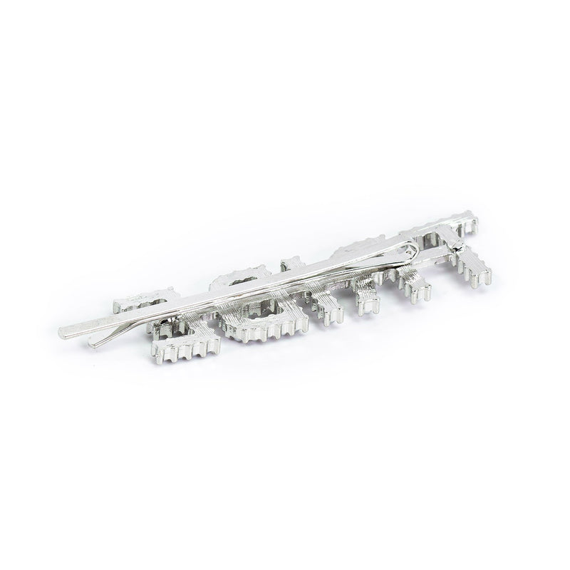 Hairpin "TRIBE" with White Pearls in silver tone